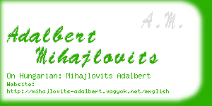 adalbert mihajlovits business card